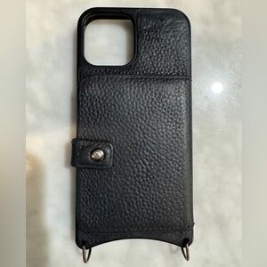 Bandolier Mila MagSafe Black Leather iPhone 12 Pro Case (no Strap)